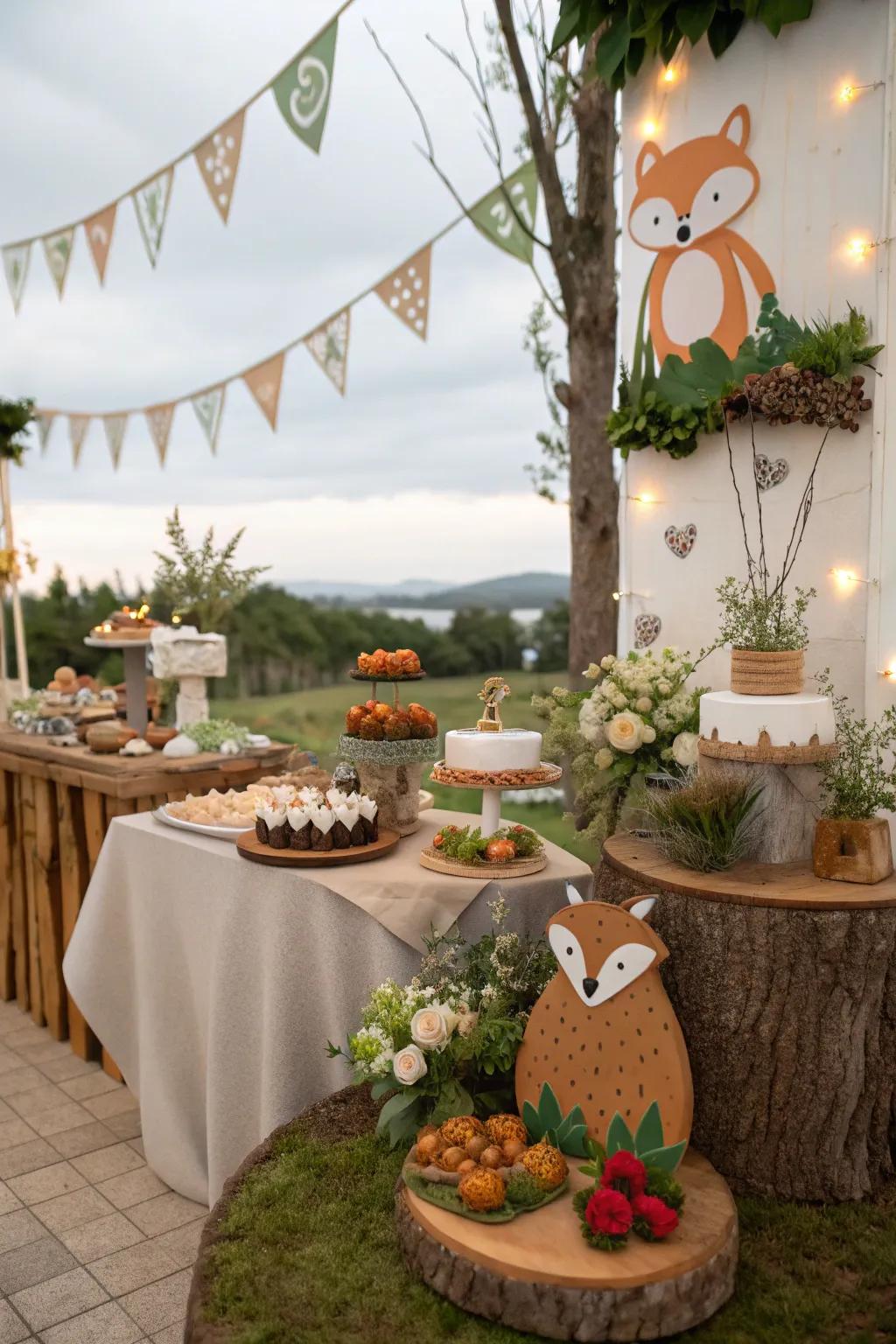 Timberland-inspired baby shower with natural and calm components