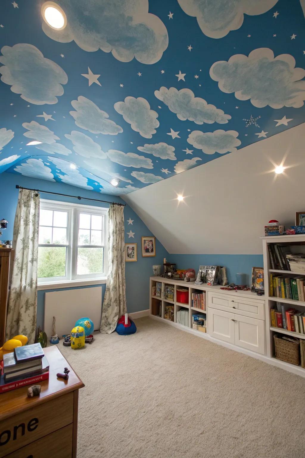 Seek upward for inspiration via an artistic upper plane.