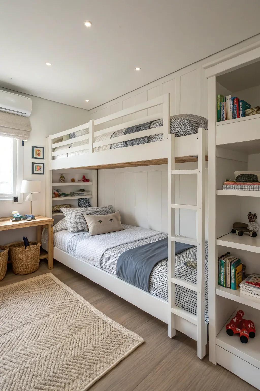 Contemporary minimalism delivers a pristine and calming area.