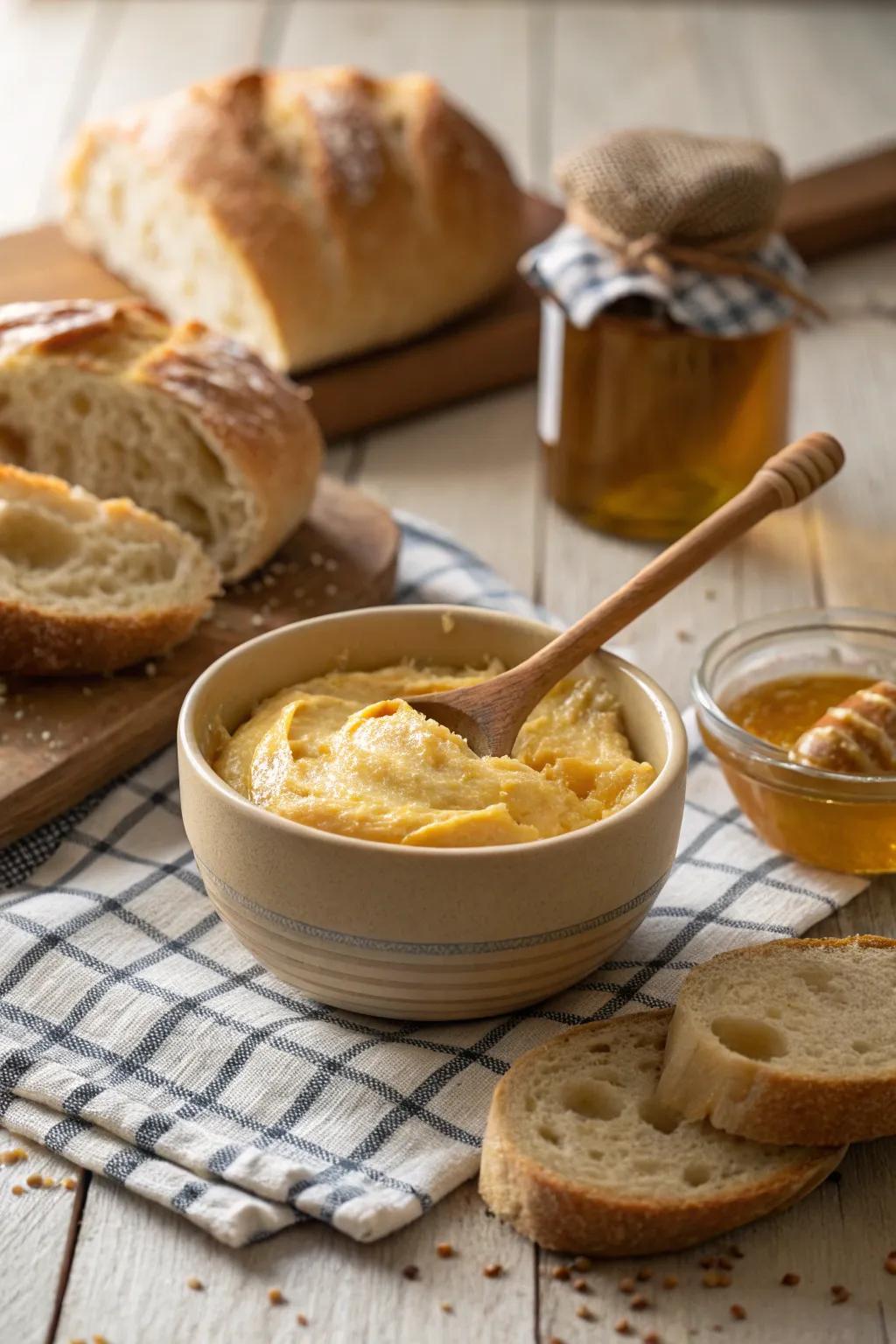 Delicious nectar spread for a hint of sweetness.