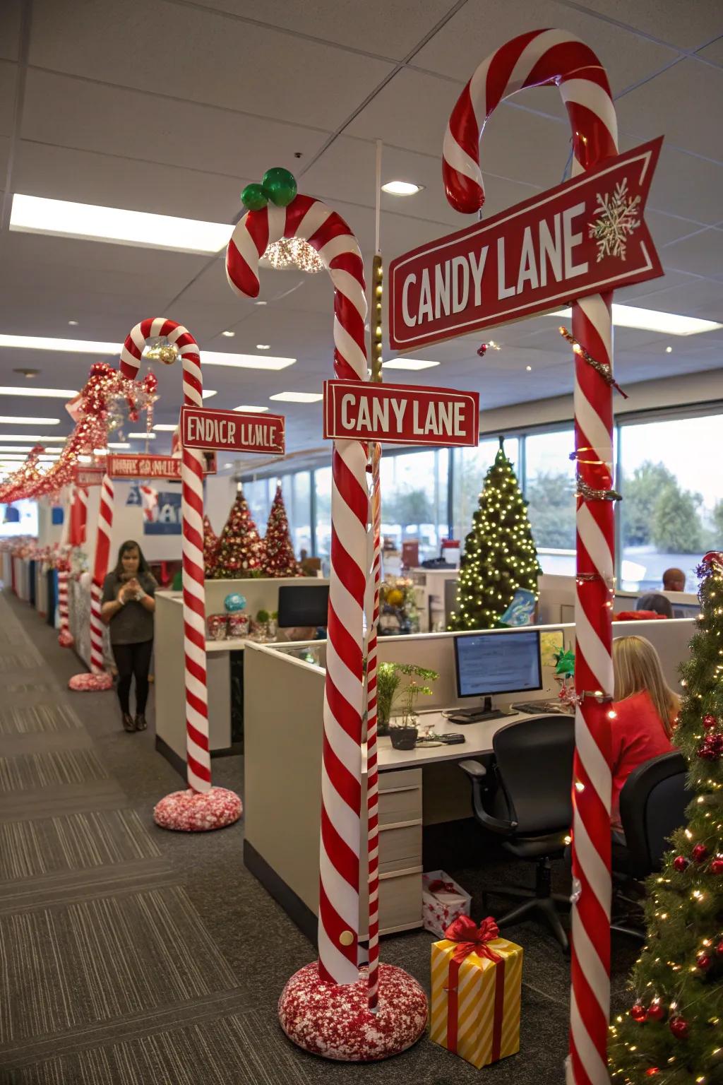Steer your theme through Peppermint Paradise signage.