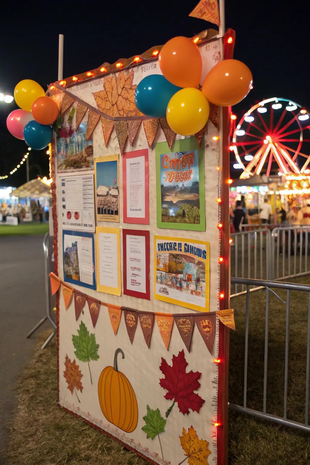 Seasonal motifs blend flawlessly with the carnival theme for a dynamic display.