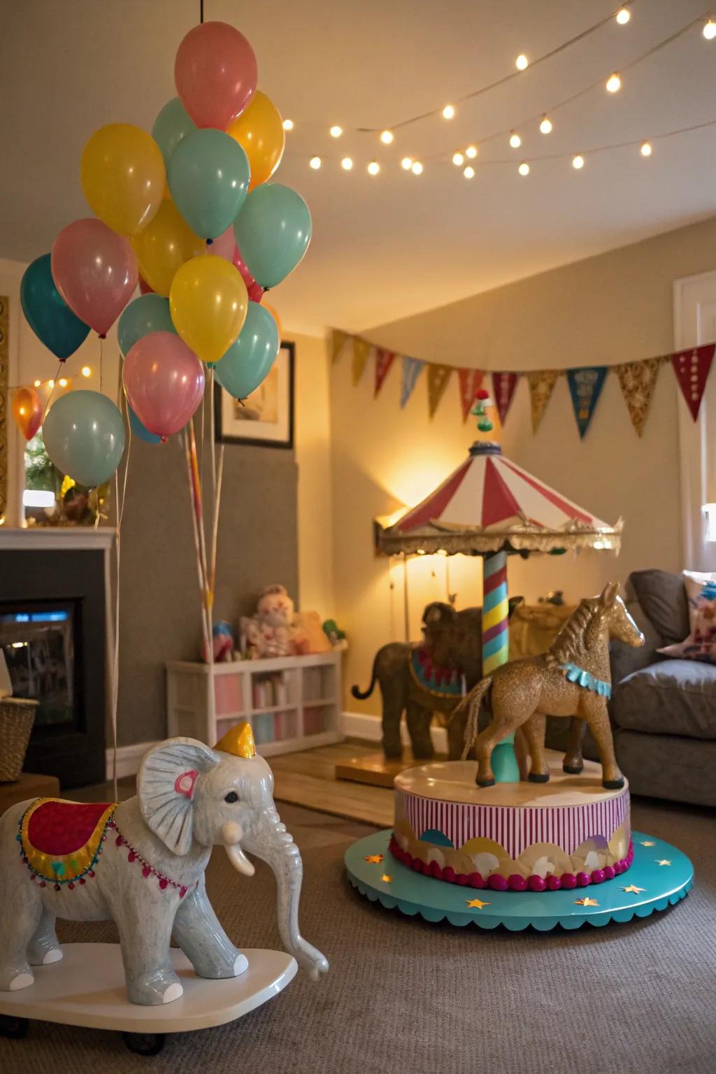 Quirky props contribute a magical nuance to your fair theme.