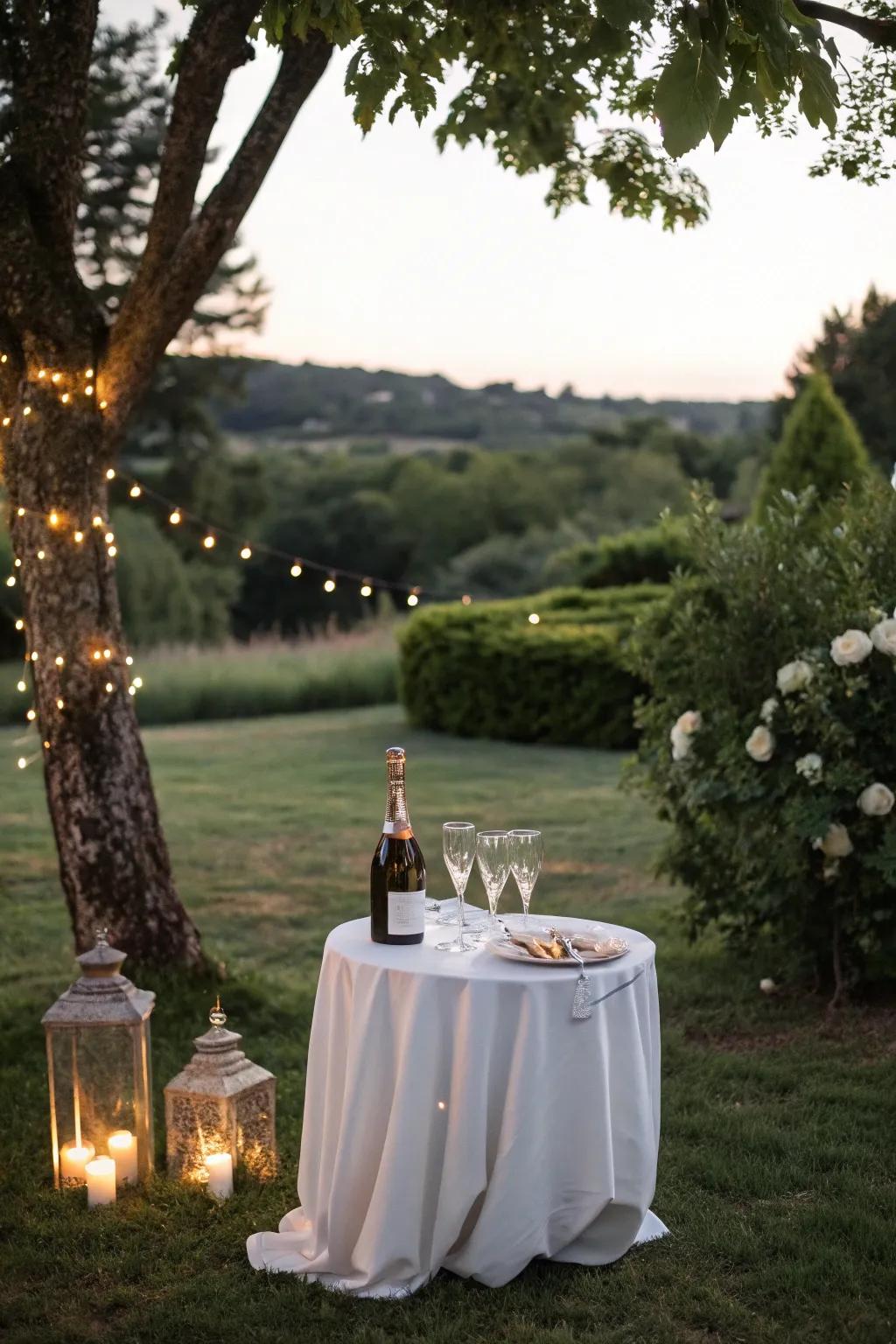 An outdoor toast surrounded by the beauty of nature.