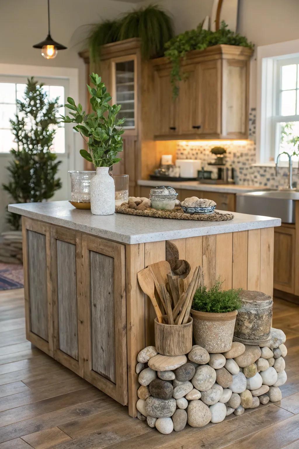Bring nature indoors with organic ornamental elements.