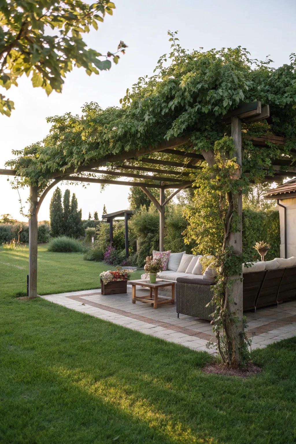 A shaded retreat offers shade and a hint of refinement.