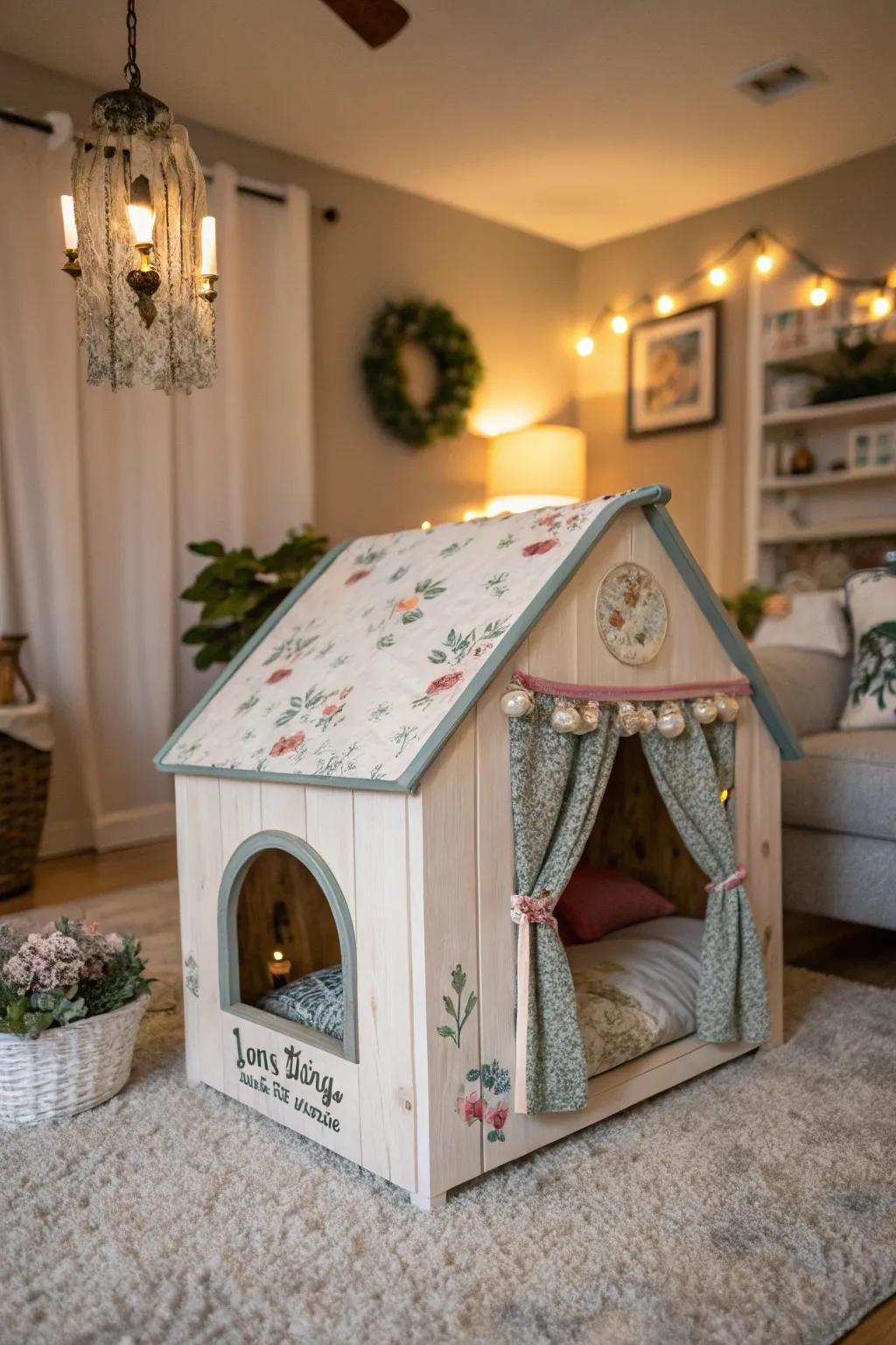 Customize your kennel with paint and fabric for a personal touch.