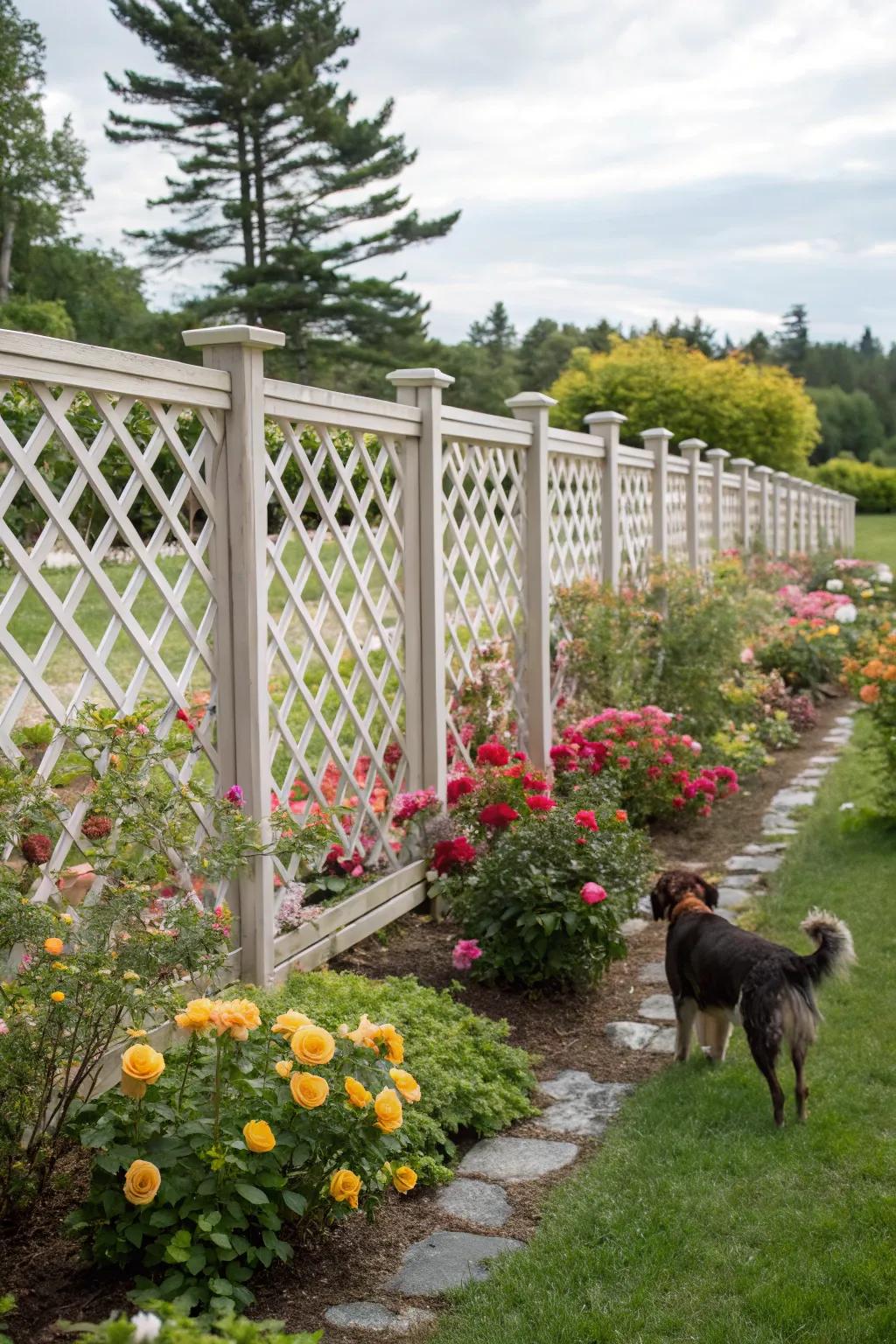 Crosshatch boards offer an aesthetic and practical fencing solution.