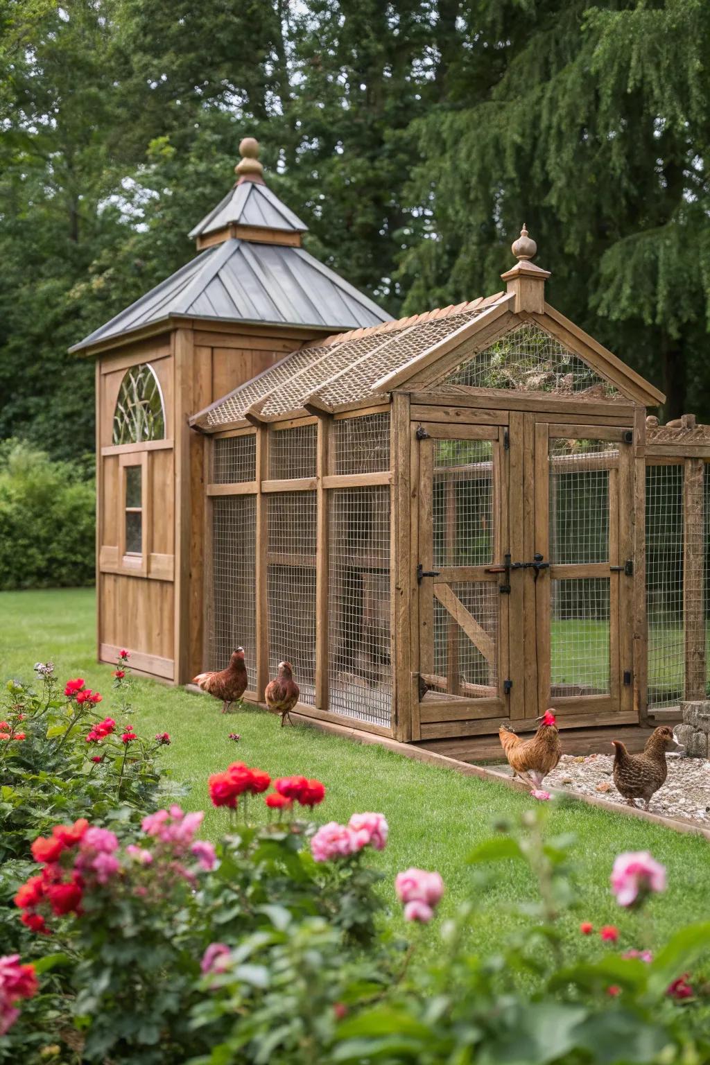 Elegance in Artistry: A Spacious Sanctuary for Content Chickens