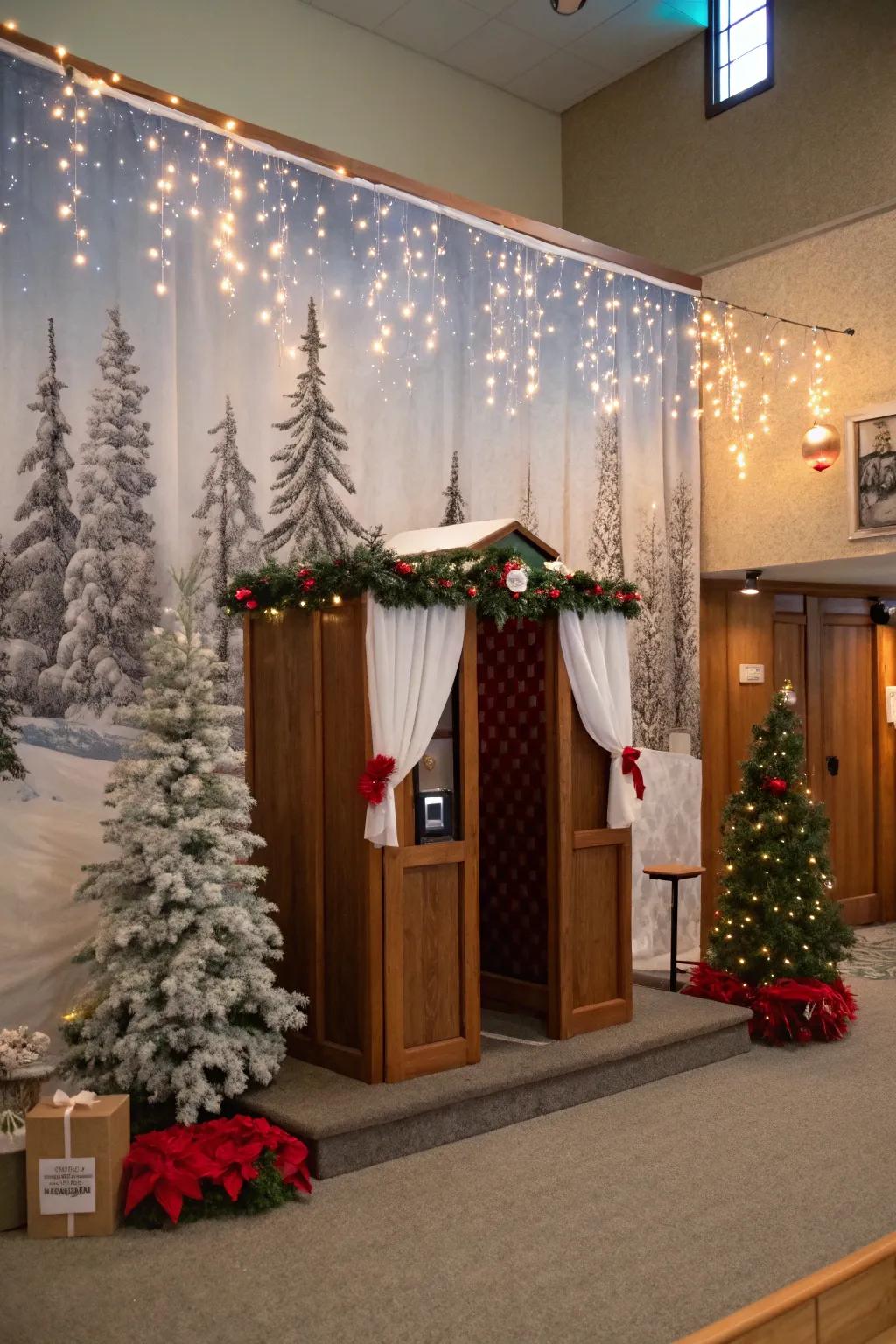 A festive snapshot station captures treasured family moments.