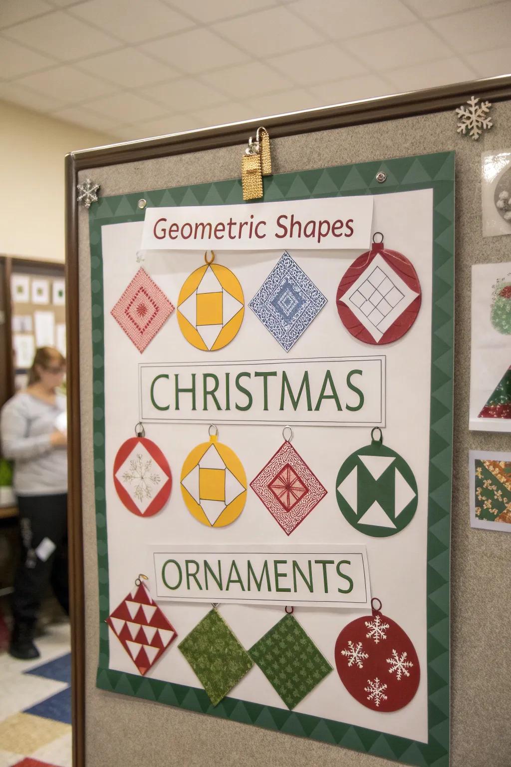 Ornaments metamorphose into a lesson on shapes.