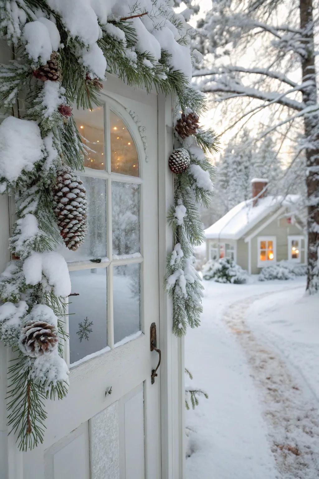 Alabaster components convey a snowy allure.