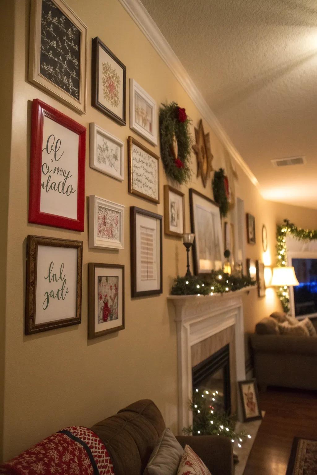 Encapsulated holiday quotations enrich the decor with personal essence.