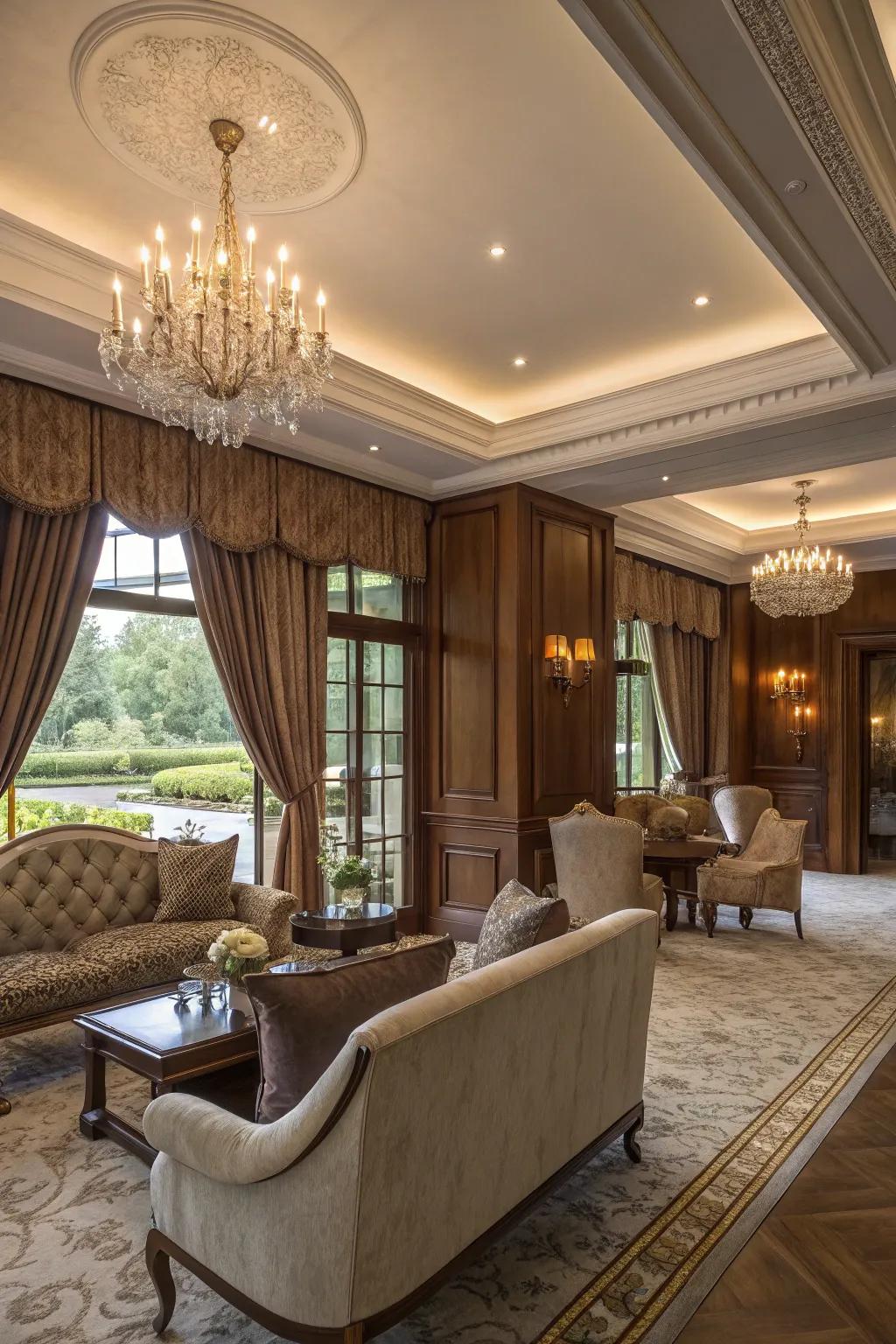Premium accents with high caliber materials in a clubhouse.