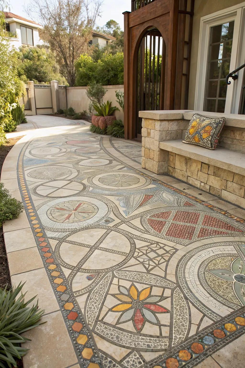 Make your patio a masterpiece with mosaic patterns.