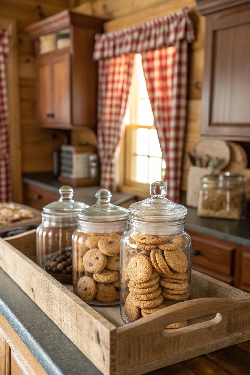 Pastoral allure through the utilization of timber platter displays.
