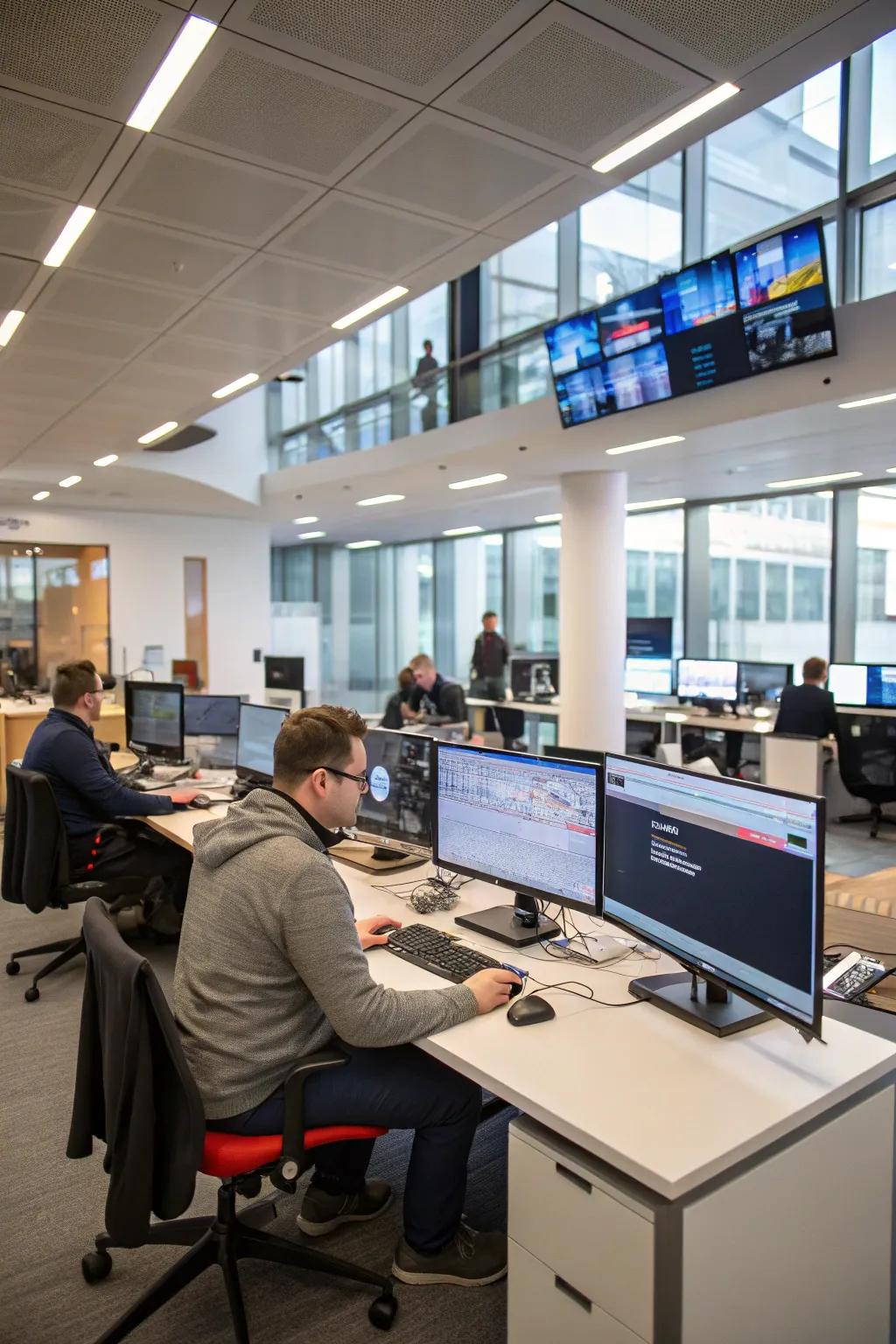 An office that features integrated cutting-edge technology.