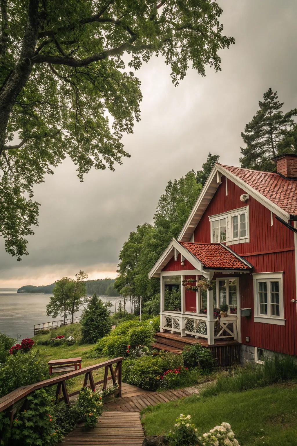 Distinguish yourself with a daring red facade.