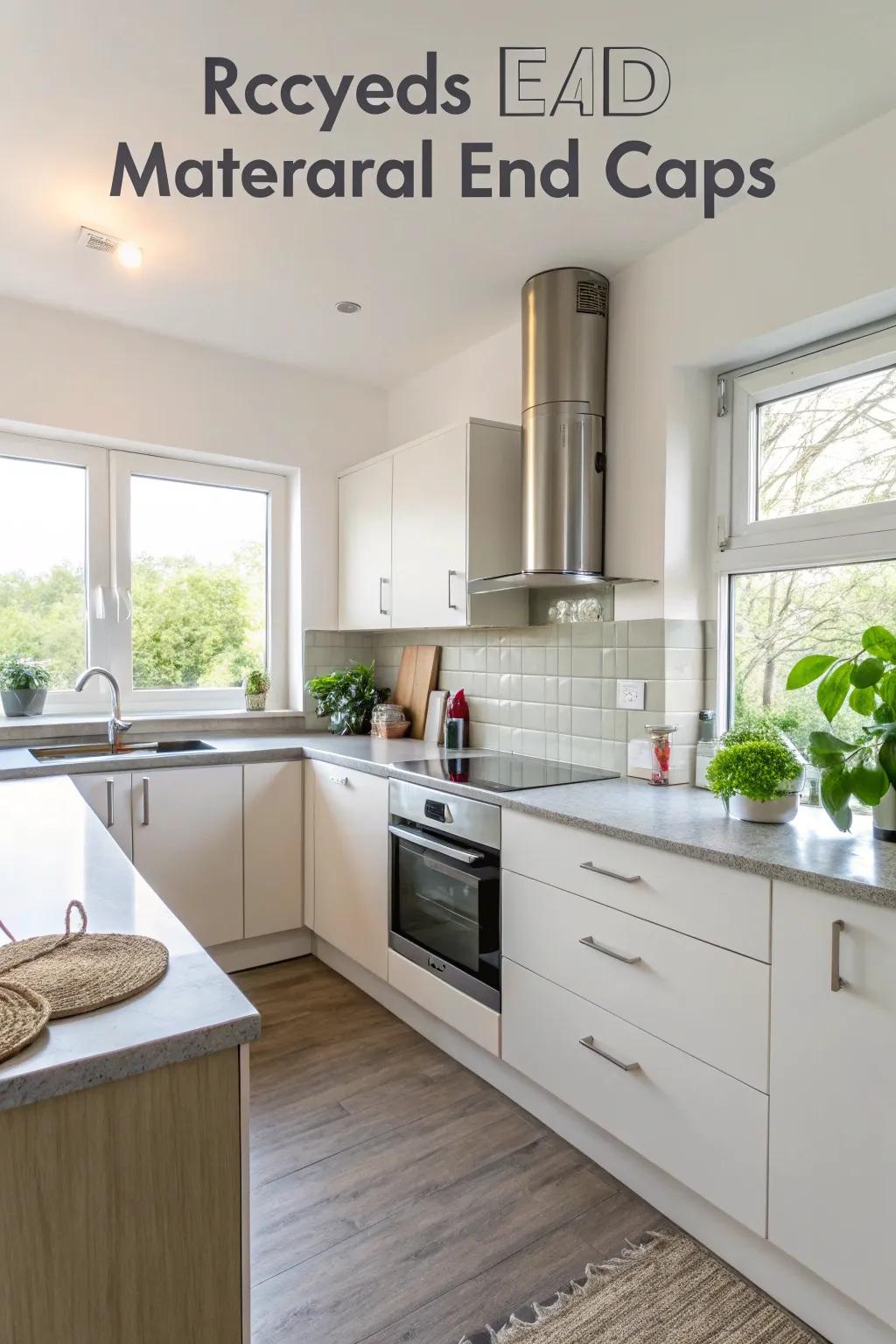 Sustainable design featuring end treatments made from recycled materials.