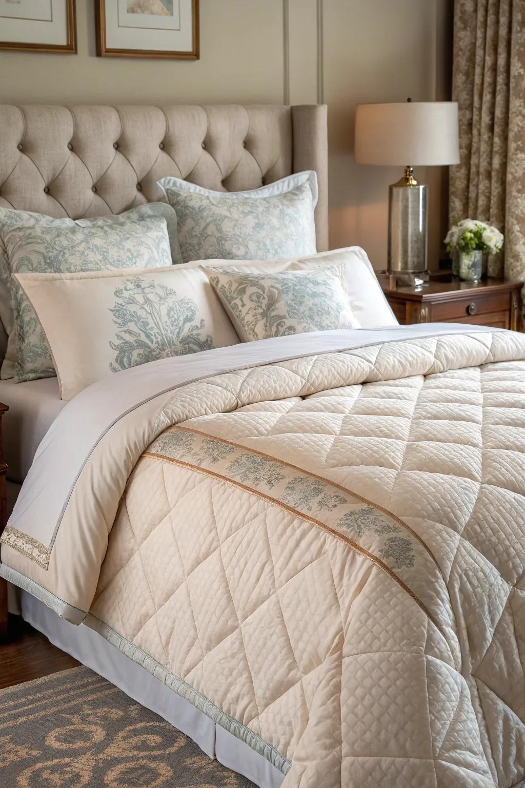 Gentle bedding transforms your bed into a haven of relaxation.