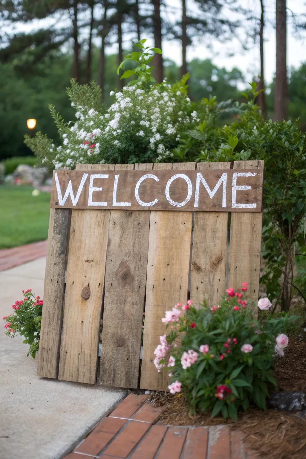 Eco-friendly materials create a sustainable and stylish welcome.