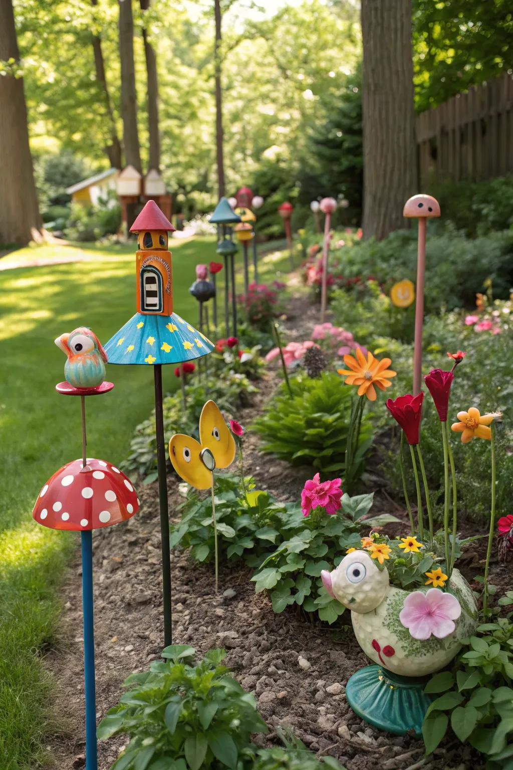 Introduce color and whimsy to your garden with ceramic décor.