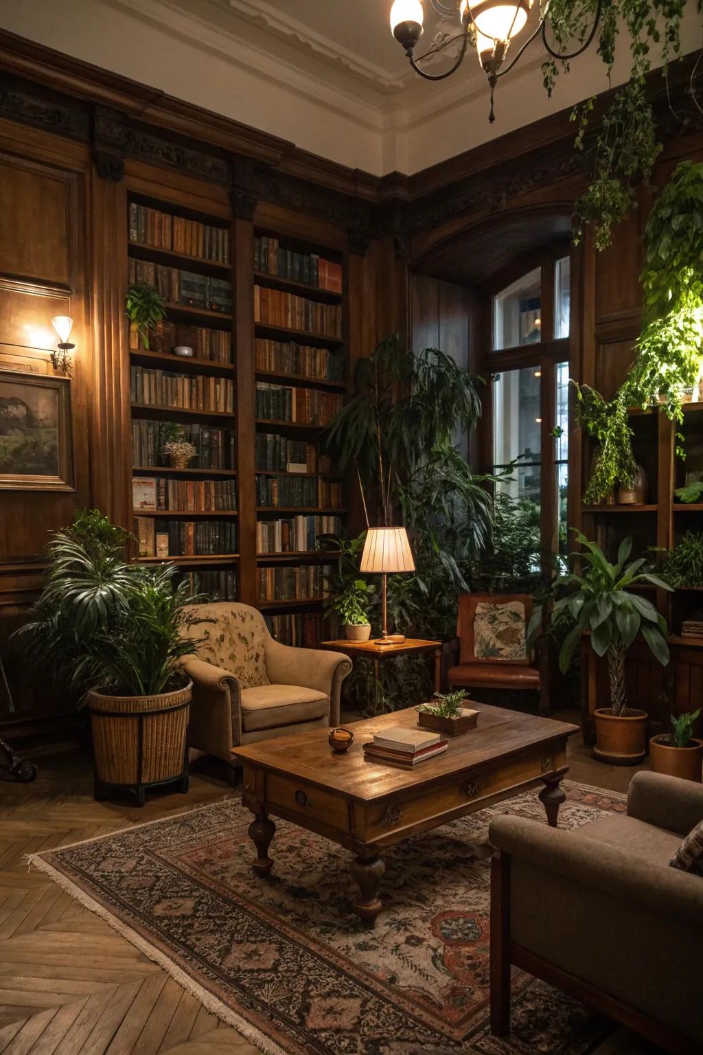 Natural complements impart vitality and balance to the aesthetic.