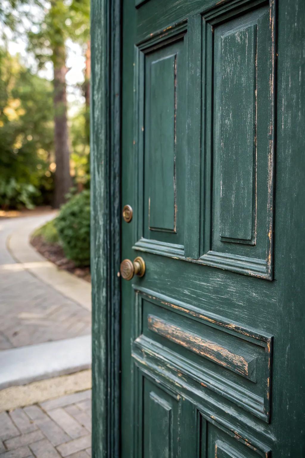 Material-rich elements heighten the door’s visual attraction.