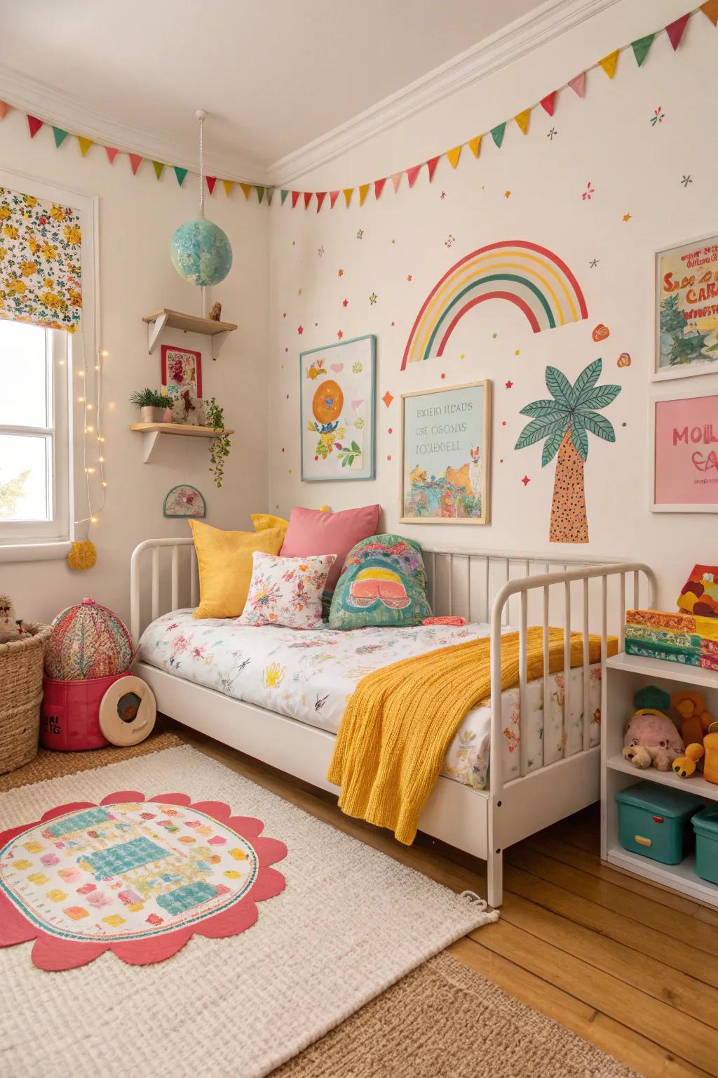 Establish a lively sanctuary using a daybed inside a child’s room.