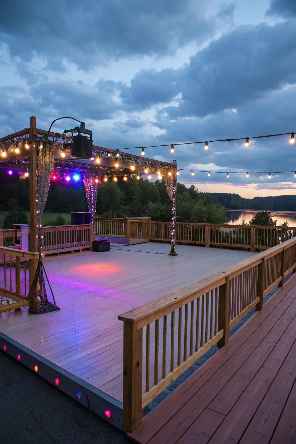 A dance floor converts your deck into a spirited party setting.