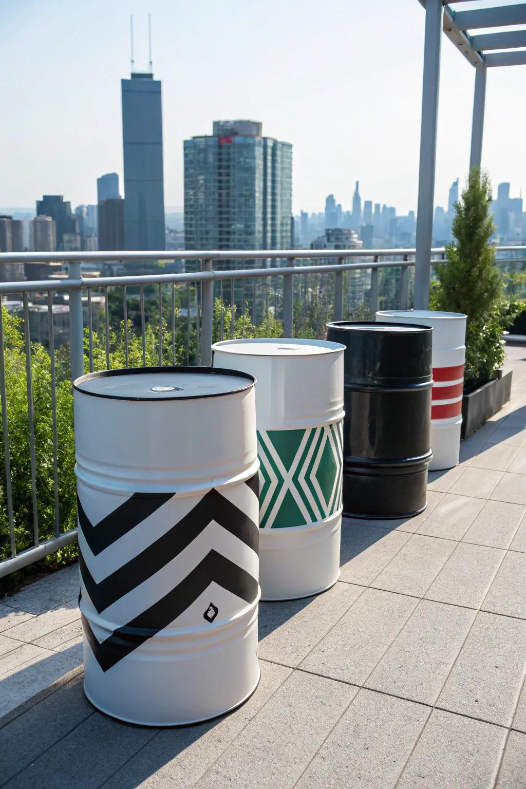 Metropolitan stylishness painted barrels