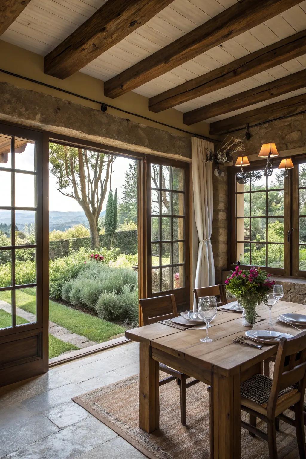 Picturesque views through your windows bring nature directly into your dining room.