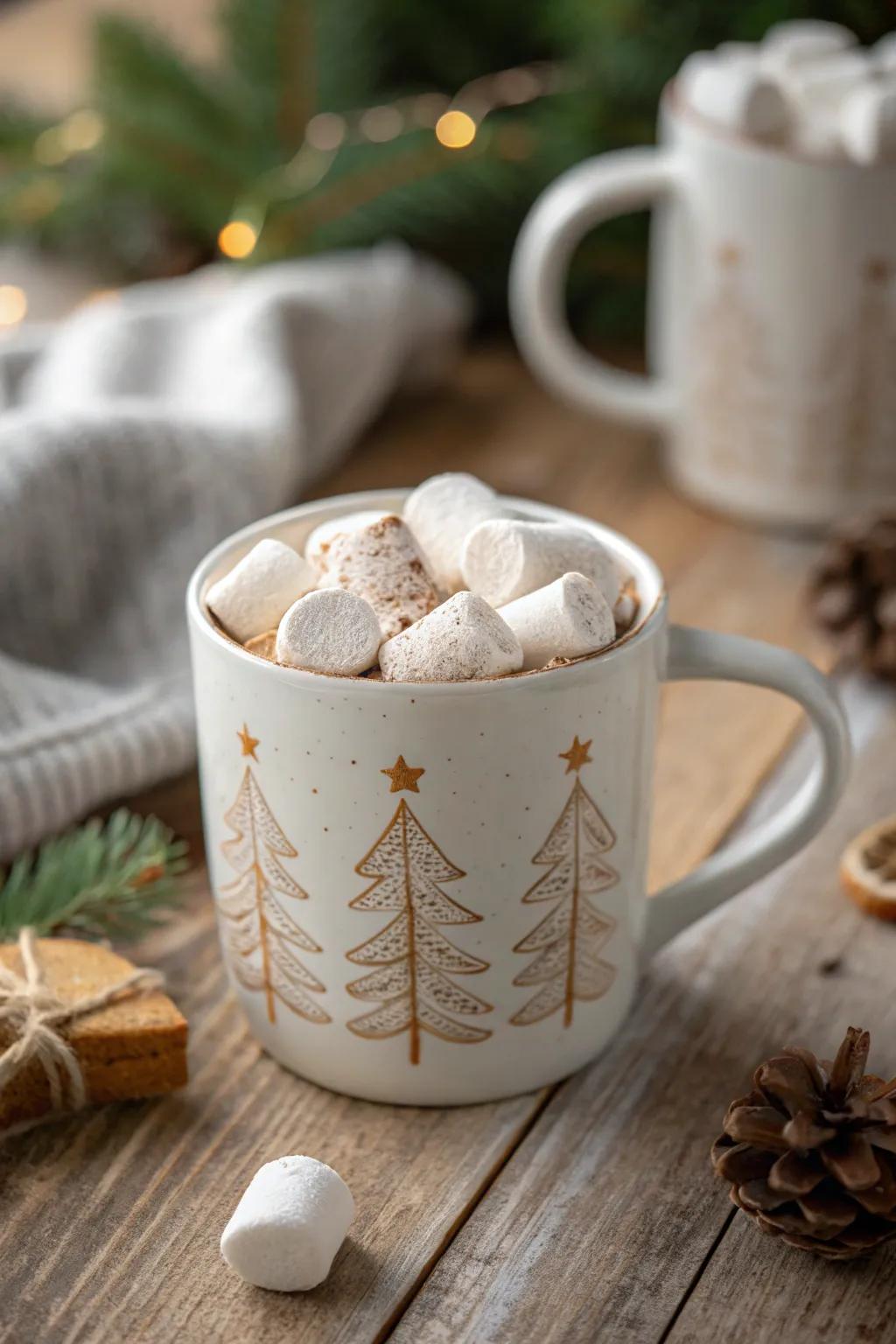Infuse a whimsical detail into your holiday mugs with captivating imitation toasted treat adornments.