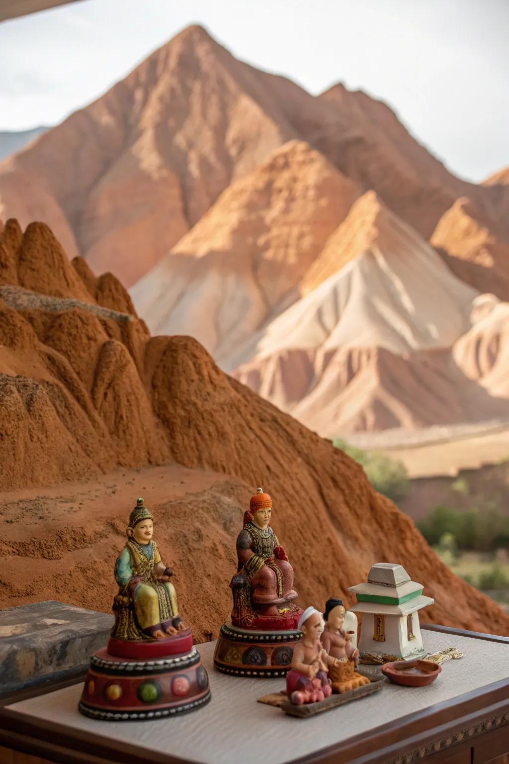 Dramatic clay elevations infuse dimension into the Golu scenario.