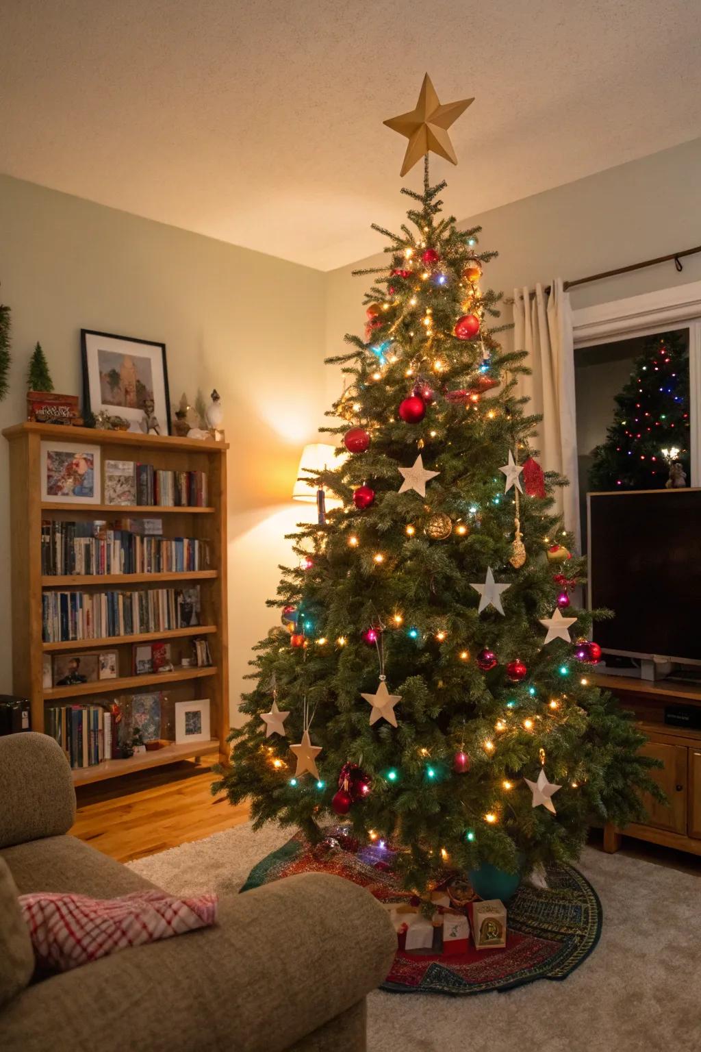 Artisanal allure with cotton asterisks.