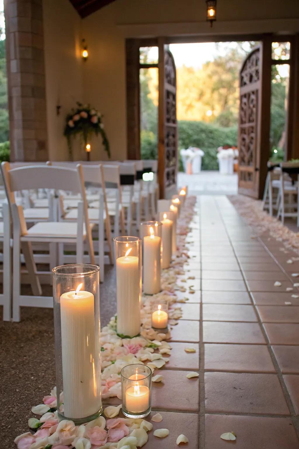 Buoyant candles foster a tranquil and captivating atmosphere.