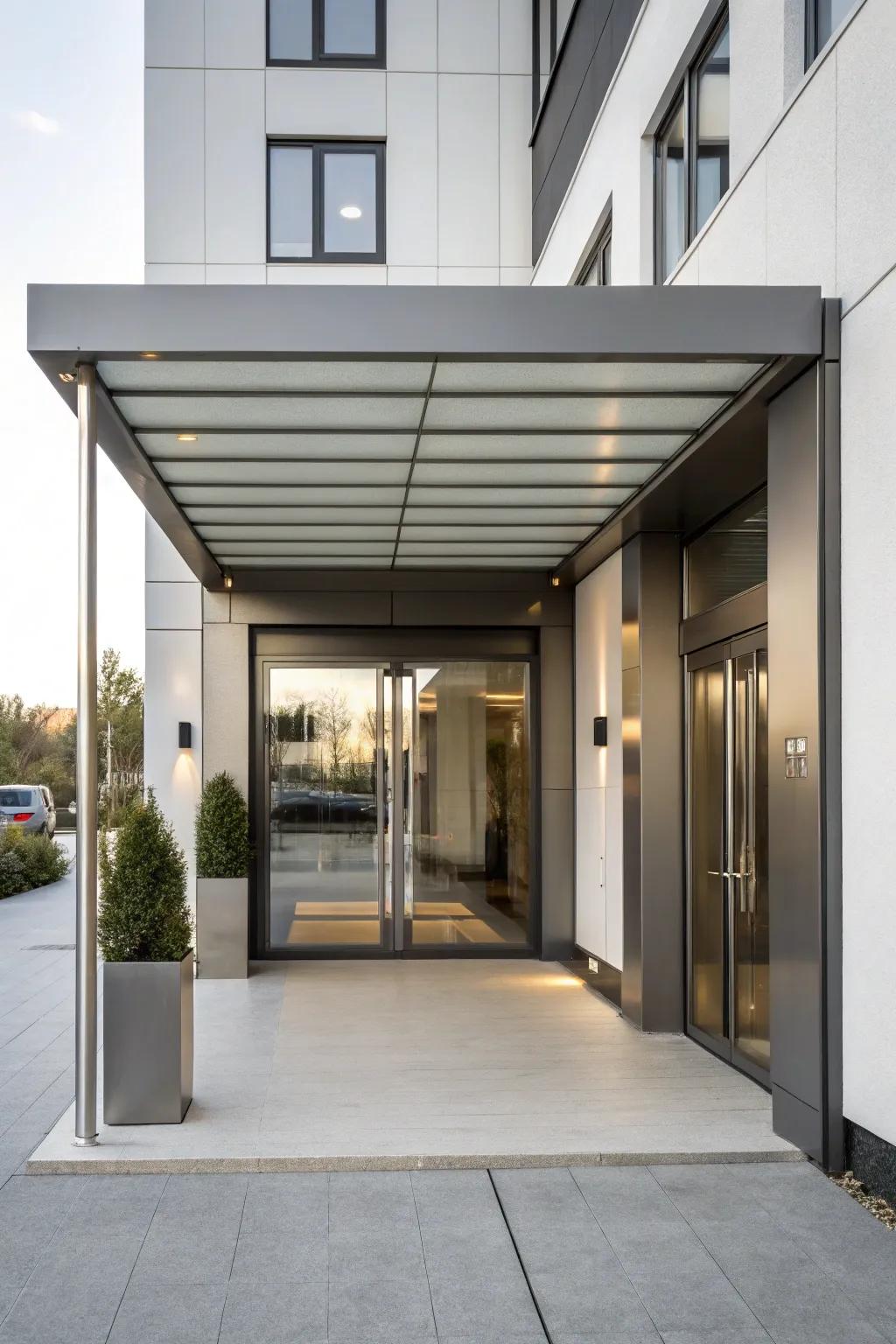 A sleek aluminum canopy that combines durability with modern design.