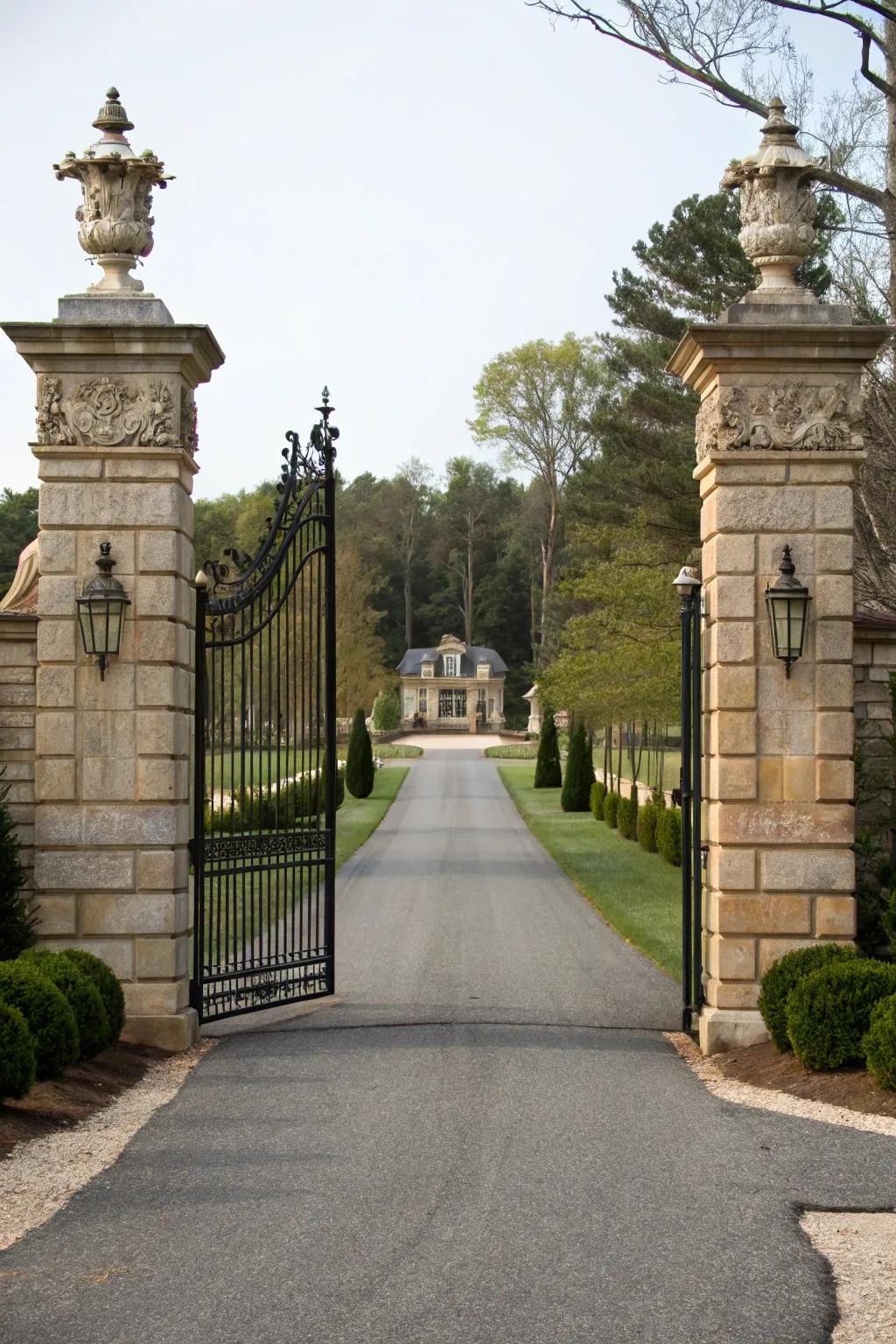 Entrance portals enhance security and a dash of grandeur.