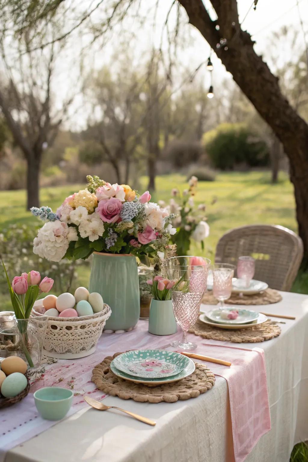 An open-air Easter scene celebrates the freshness of the season.