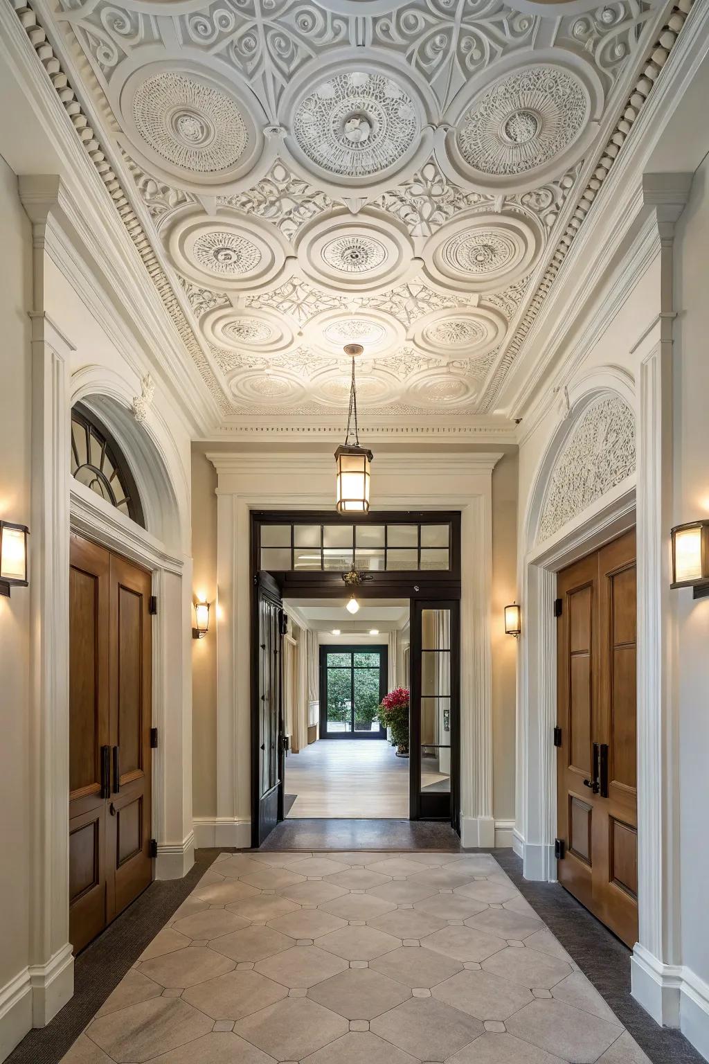 Unified designs fashion a seamless dynamic in your entryway.