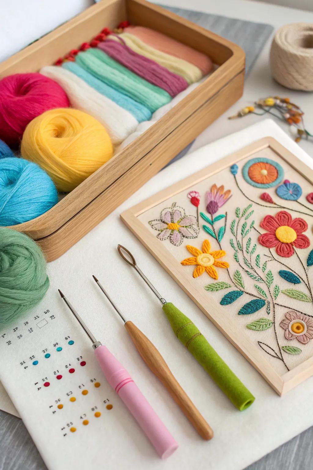 Unleash your creativity with a fun and engaging needle felting kit.