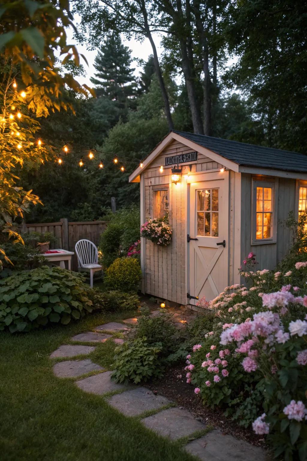 Solar illumination enhances the atmosphere and utility.