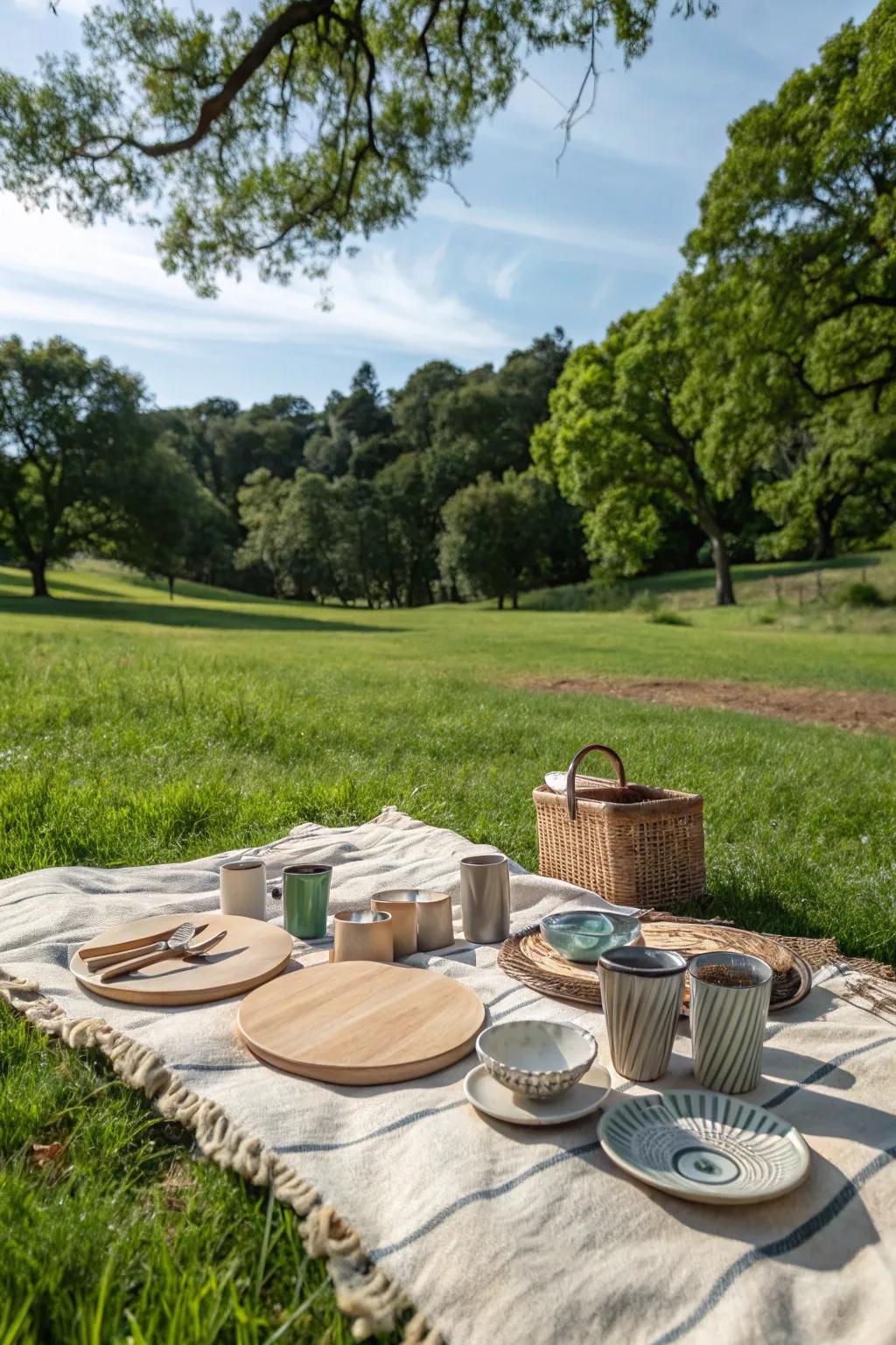 Embrace the outdoors with an eco-conscious familial al fresco set.