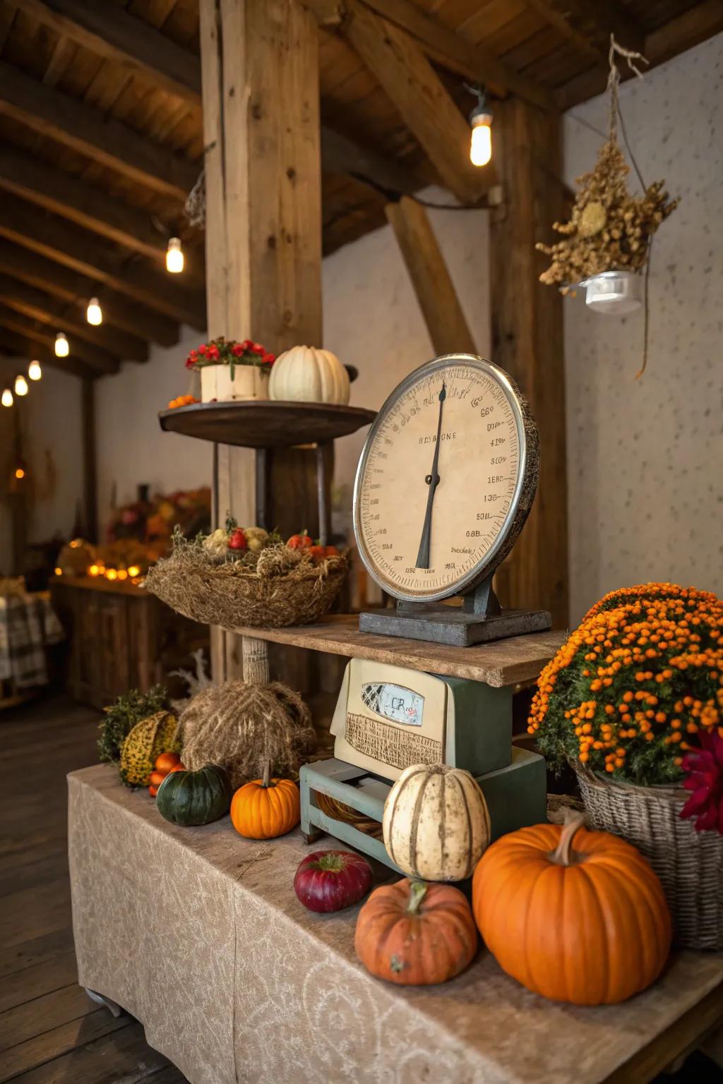 A captivating periodic scene featuring an antique scale.