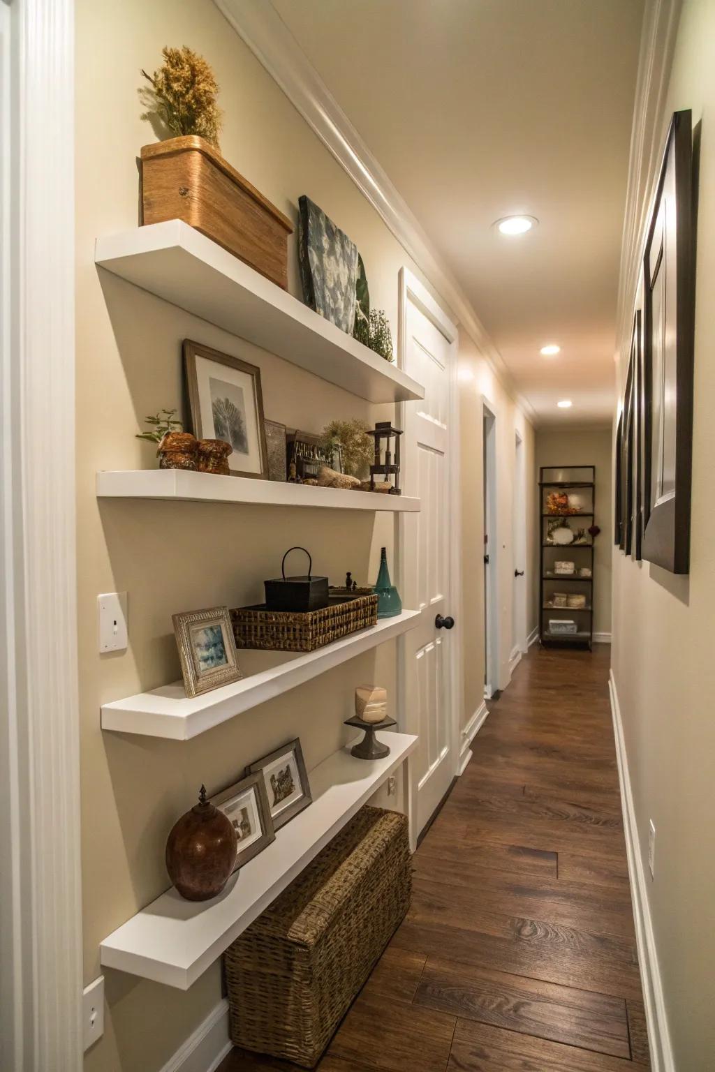 Maximize constricted spaces through practical floating shelves.