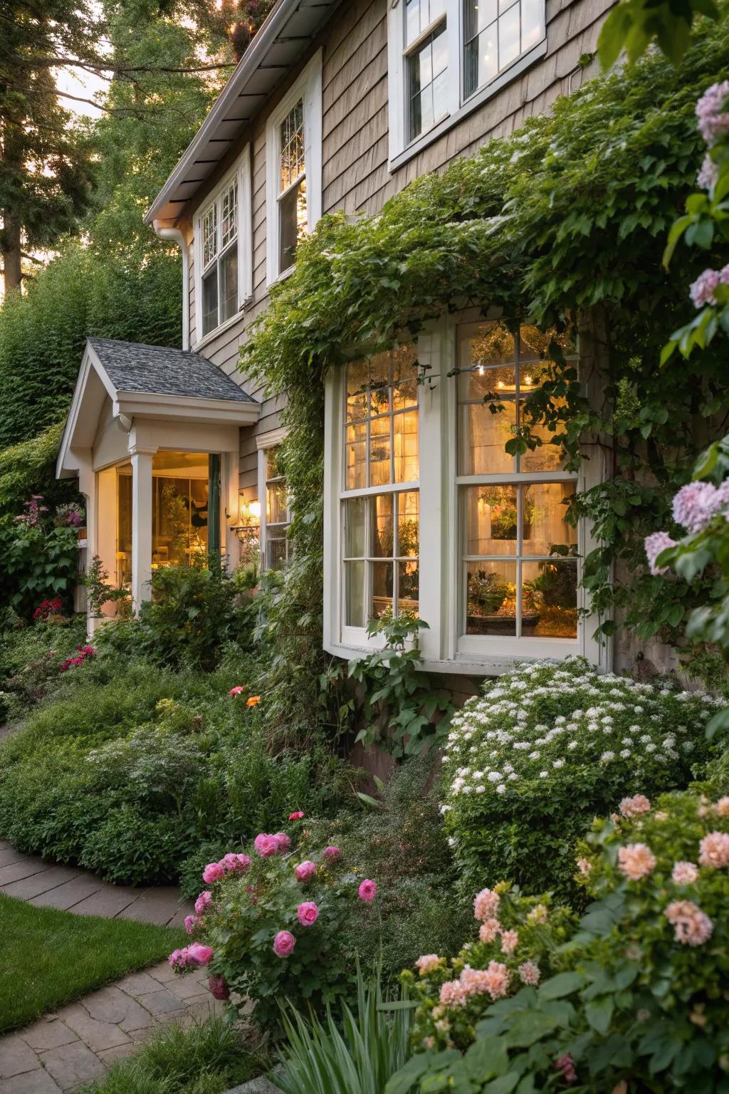 Plants frame windows beautifully without obstructing views
