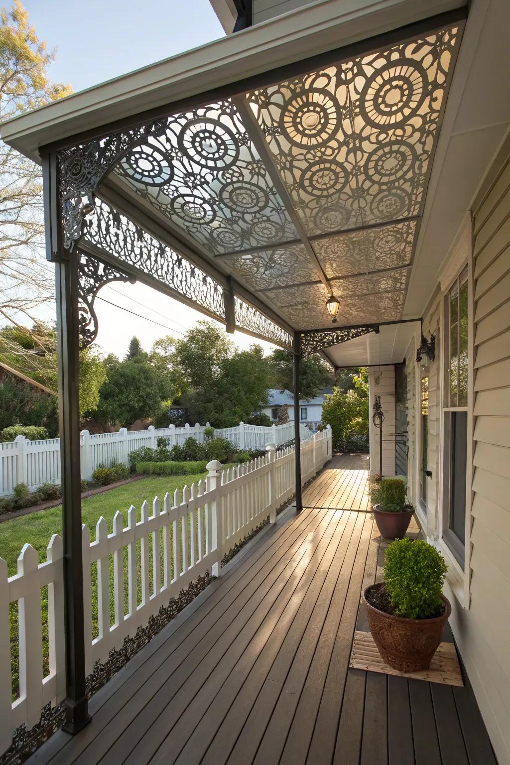 Inventive metalwork shelters transmute your veranda into a magnum opus.