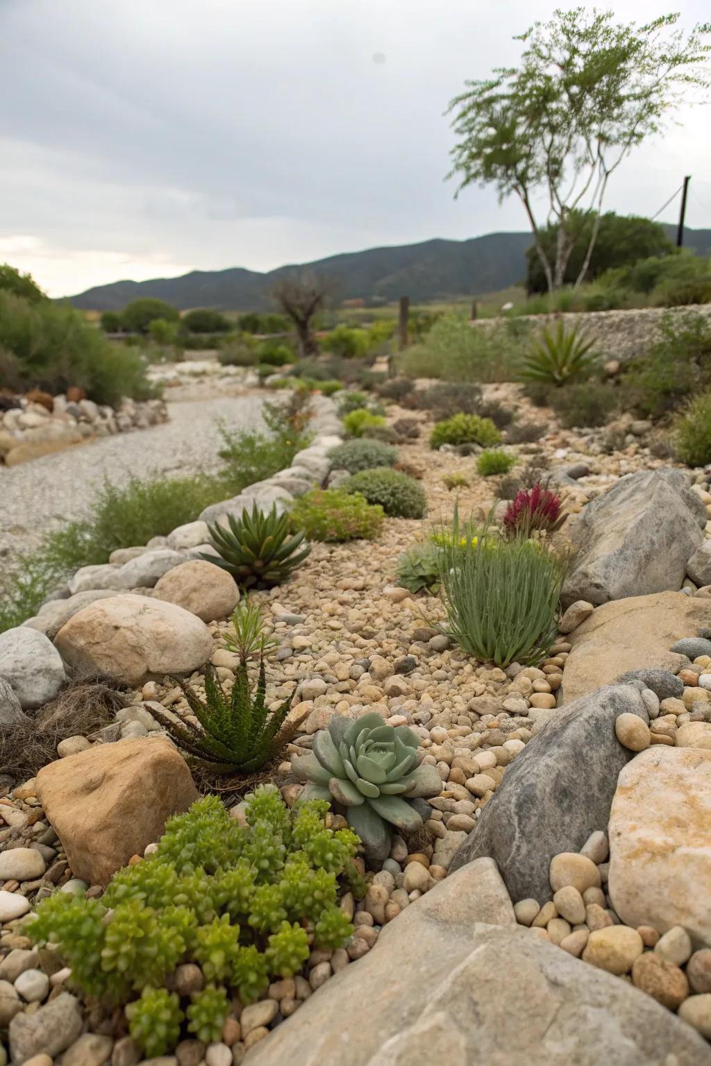 A petite garden nestled in your creek bed introduces intricacies and charm.