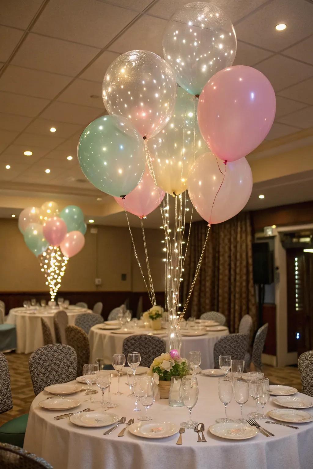 Playful elements such as balloons and fairy lights infuse magic.