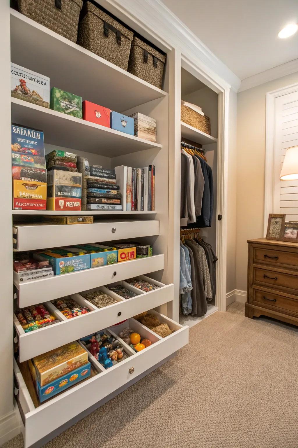 Closet redesigns amplify storage while preserving neatness.